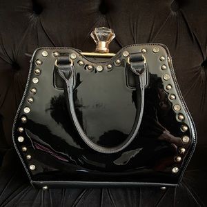 Studded Patent Leather Purse